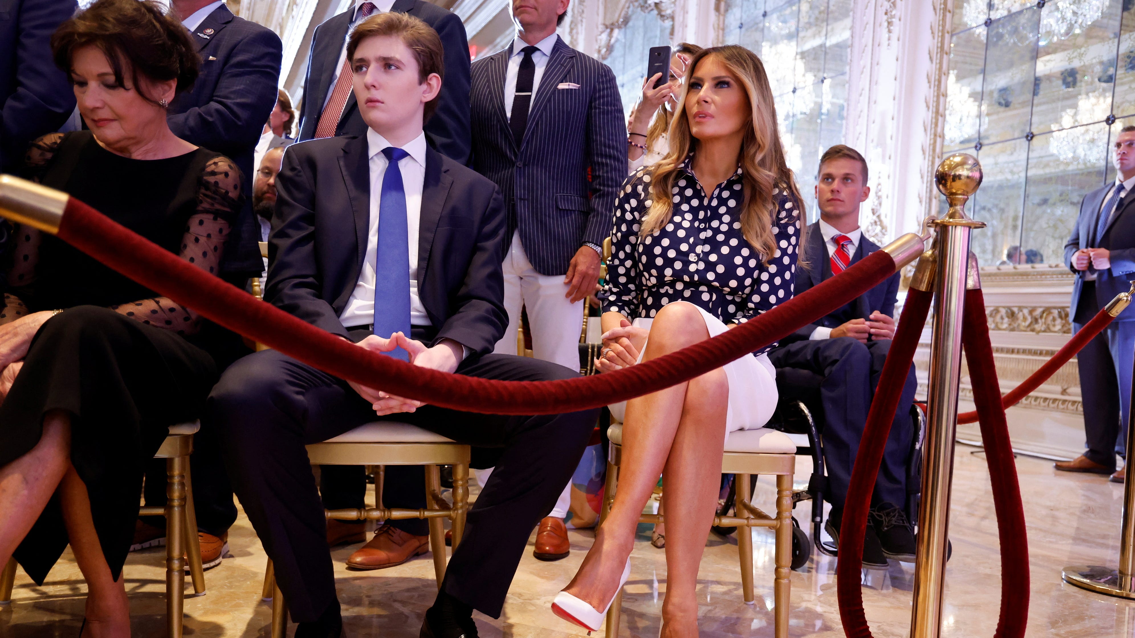 Barron Trump at a New York university. Donald to say where 'soon'