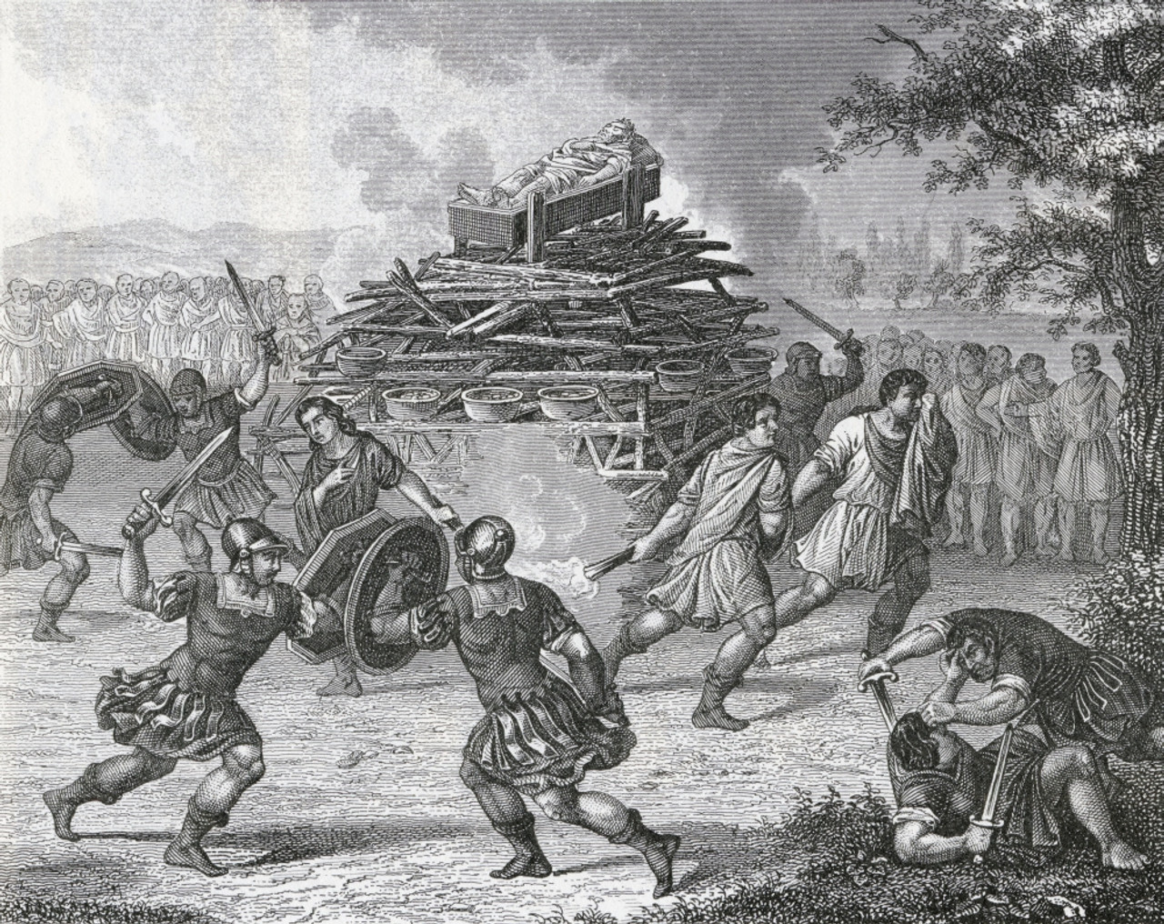 Gladiators Fighting During Funeral Games In Ancient Rome. From A 19Th  Century Engraving. PosterPrint - Item # VARDPI1904594 - Posterazzi