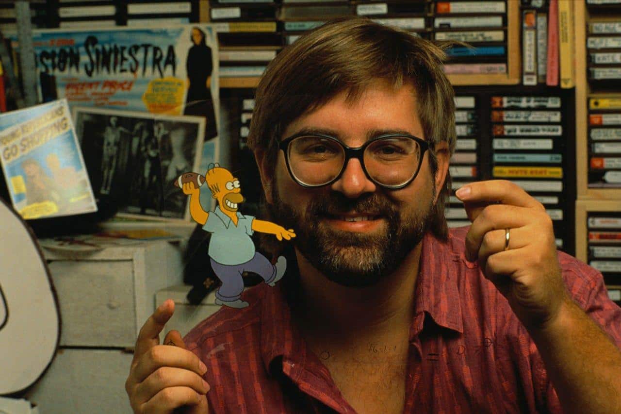 Matt Groening in 1990 at the age of 36 with a little Homer Simpson (1990)  [1280x853] : r/HistoryPorn