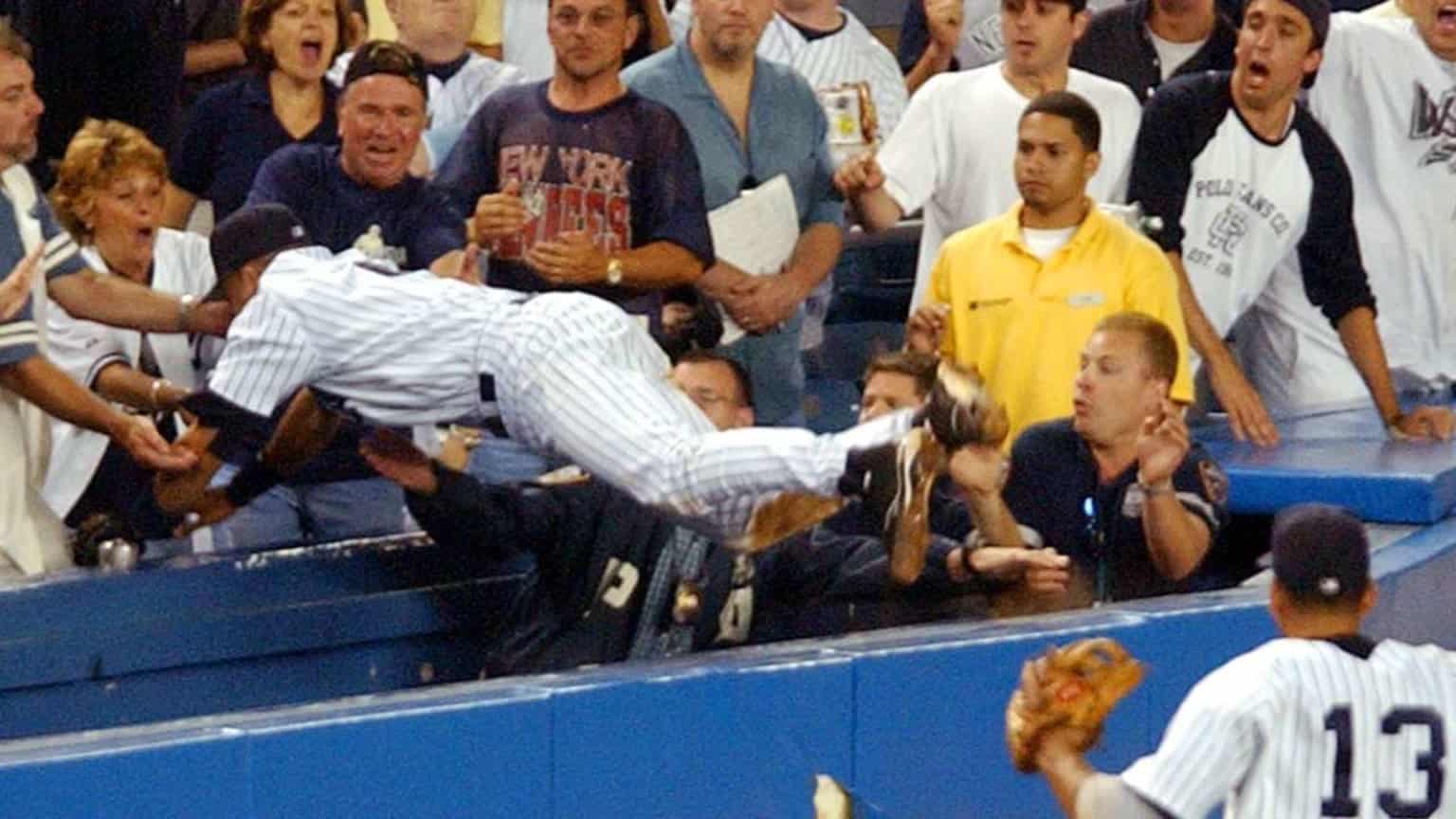 Jeter dives into the stands