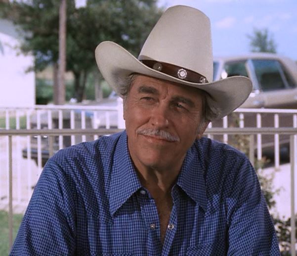 HOWARD KEEL as "Clayton Farlow" in DALLAS (Season 6, Episode 2--"When  There's A Will")