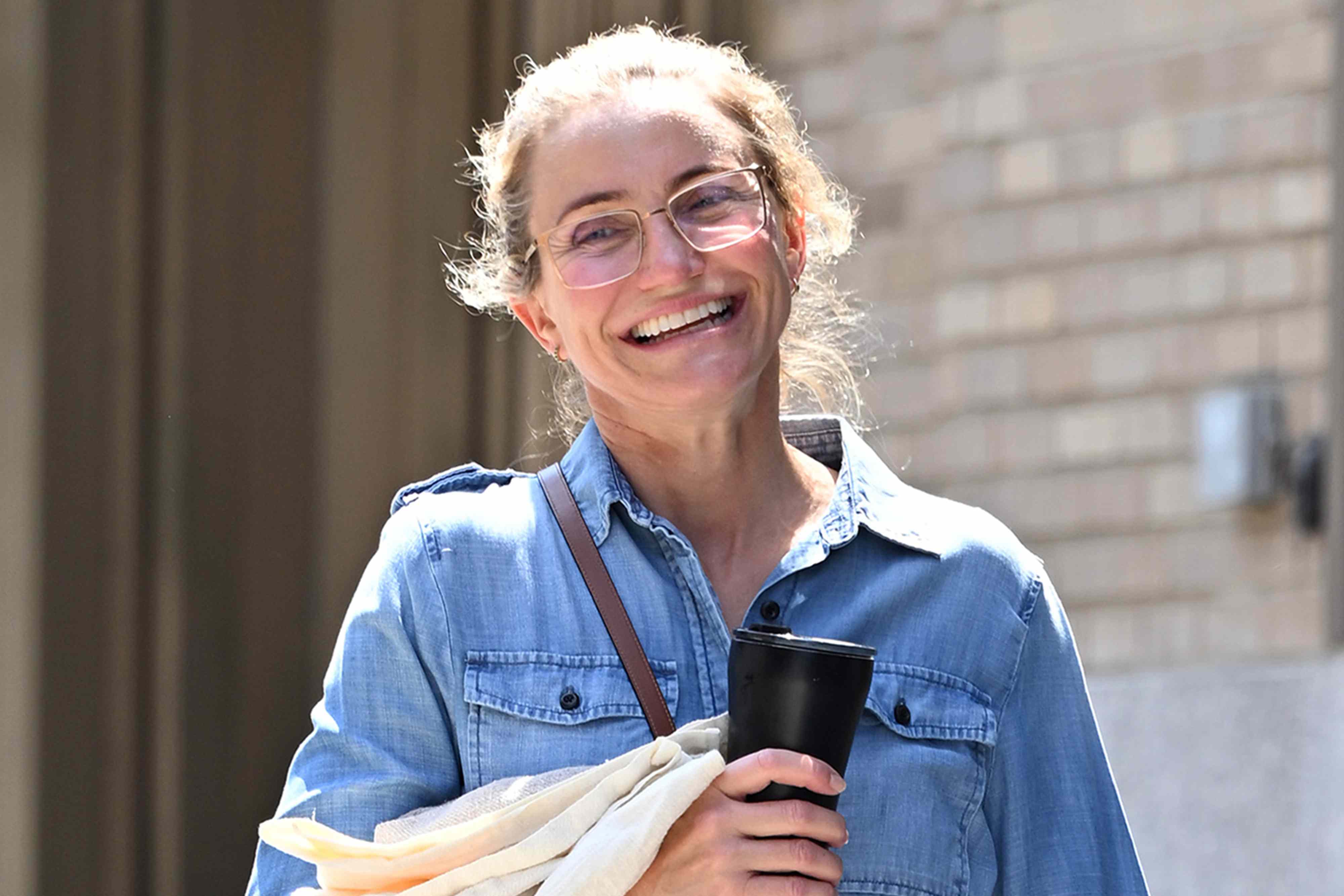 Cameron Diaz Goes Makeup-Free in Double Denim Outfit During Rare Outing