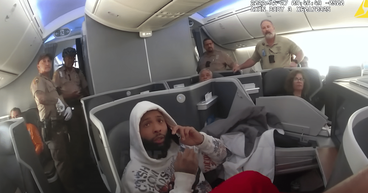 Bodycam footage shows Odell Beckham Jr. being escorted off of plane after  flight attendants raise concerns - CBS News