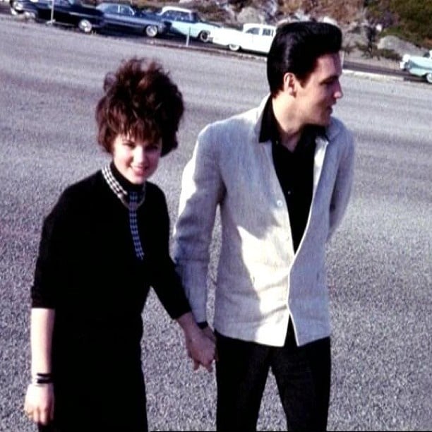 After Elvis' repeated pleas to Priscilla's father, She flew to Santa Monica, California in 1962. (Elvis was finishing a film at that time). He had asked her to spend the Christmas Holidays